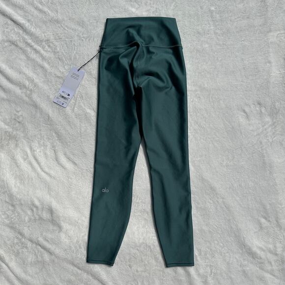 Alo Yoga 7/8 Airlift Leggings Advantage Racerback Bra Set Winter Ivy Green XS BN - Picture 10 of 16